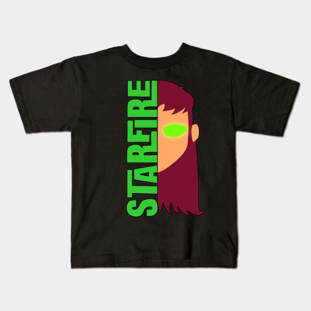 Starfire Simplified Text Kids T-Shirt by CylentArt